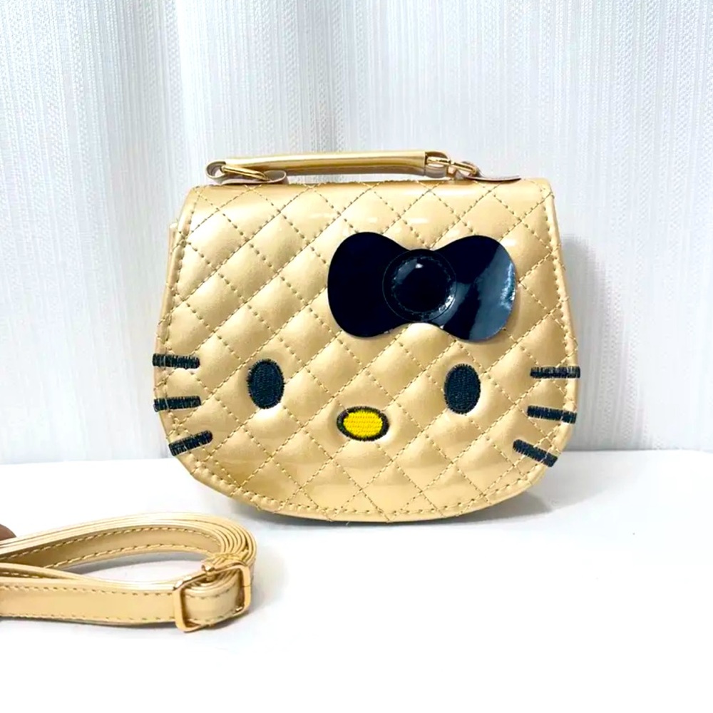 HelloKitty Crossbody Bag, Cartoon Cute Argyle Quilted Handbag.